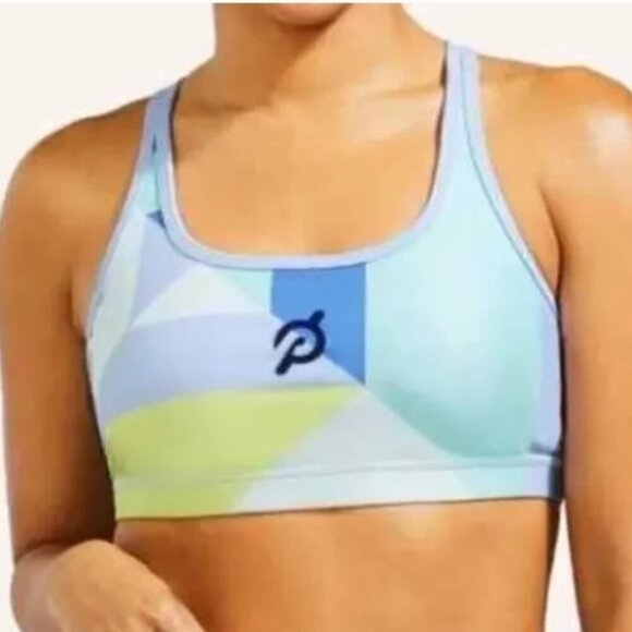 PELOTON x WITH Pyramid Geometric Color Block Mesh Strappy Sports Bra Size 3X - Picture 1 of 10
